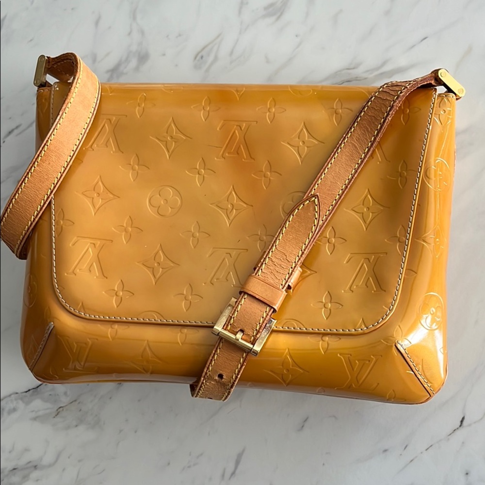 Louis Vuitton Yellow Monogram Vernis Crossbody Bag